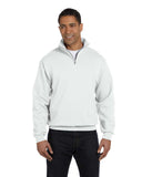 Jerzees-995M-Nublend Quarter Zip Cadet Collar Sweatshirt-WHITE