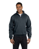 Jerzees-995M-Nublend Quarter Zip Cadet Collar Sweatshirt-BLACK HEATHER