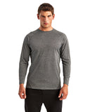 Panelled Long-Sleeve Tech T-Shirt - BLACK MELANGE | 3XL