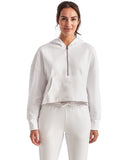 Ladies Alice Half-Zip Hooded Sweatshirt - WHITE | 2XL