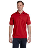 Hanes-054-Ecosmart Jersey Knit Polo-DEEP RED
