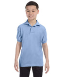 Hanes-054Y-Youth Ecosmart Jersey Knit Polo-LIGHT BLUE