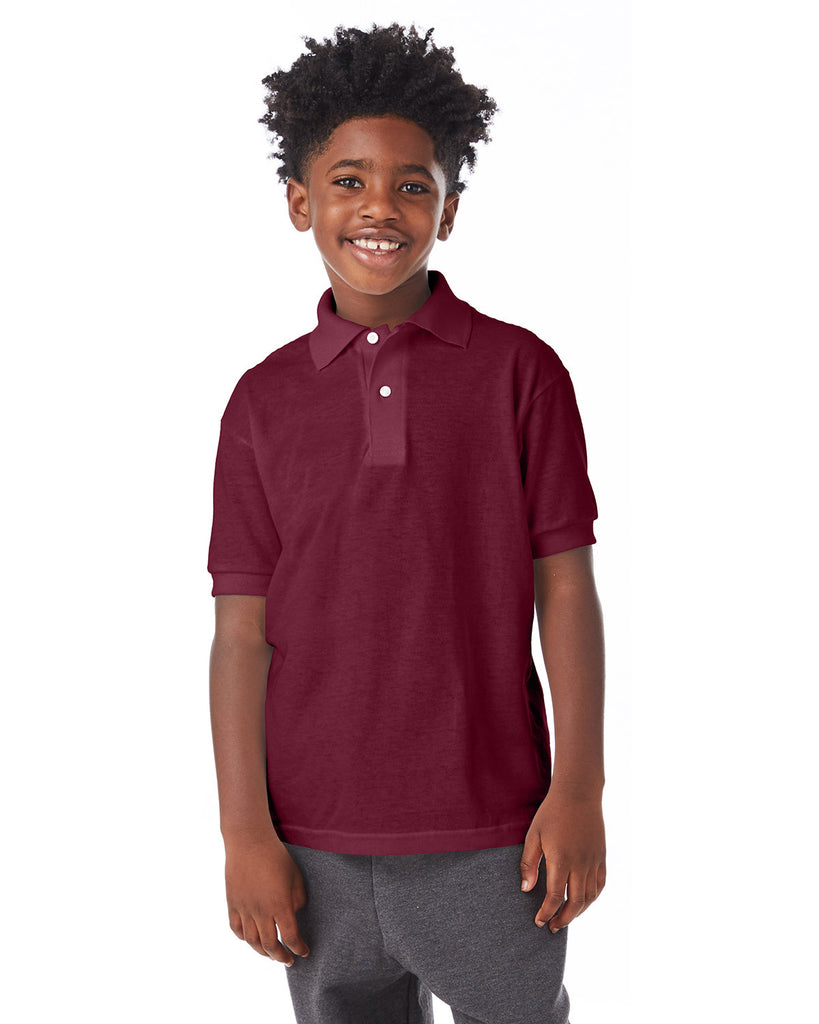 Hanes-054Y-Youth Ecosmart Jersey Knit Polo-DEEP FOREST