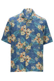 Hibiscus Multi Color Camp Shirt-RIVIERA BLUE