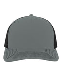 Pacific Headwear-104S-Contrast Stitch Trucker Snapback-GRAPHITE/ BLACK