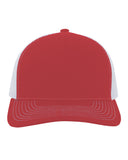 Pacific Headwear-104S-Contrast Stitch Trucker Snapback-RED WHITE