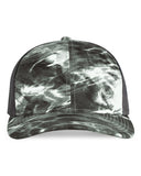 Pacific Headwear-107C-Snapback Trucker Hat-BLK TIP/ LT CHRC