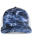 Pacific Headwear-107C-Snapback Trucker Hat-BLUEFIN/ WHITE