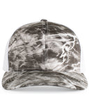 Pacific Headwear-107C-Snapback Trucker Hat-MANTA/ WHITE