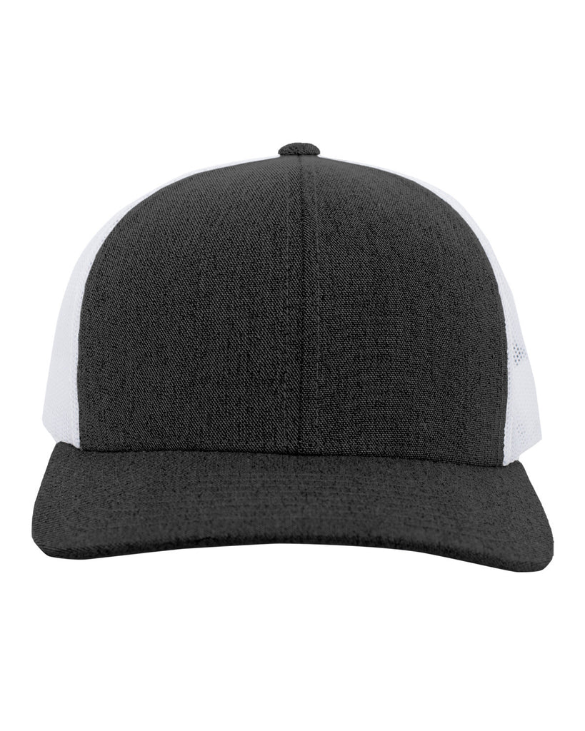 Pacific Headwear-110CPH-Snapback Trucker Cap-BLACK HTHR/ WHT