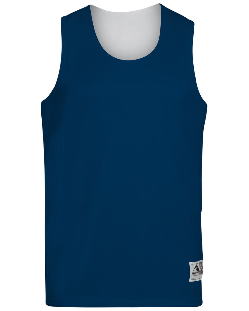 Augusta Sportswear-148-Wicking Polyester Reversible Sleeveless Jersey-NAVY/ WHITE