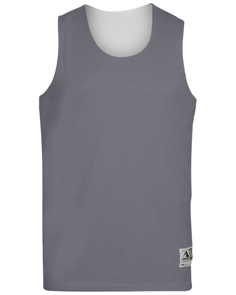 Augusta Sportswear-148-Wicking Polyester Reversible Sleeveless Jersey-GRAPHITE/ WHITE