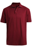 Blended Pique Short Sleeve Polo-BURGUNDY