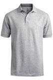 Blended Pique Short Sleeve Polo-GREY HEATHER