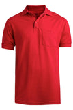 Blended Pique Short Sleeve Polo With Pocket-RED