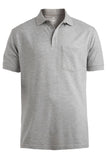 Blended Pique Short Sleeve Polo With Pocket-GREY HEATHER