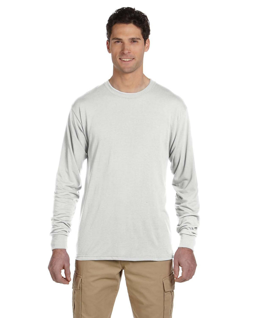 Jerzees-21ML-Dri Power Sport Long Sleeve T Shirt-WHITE