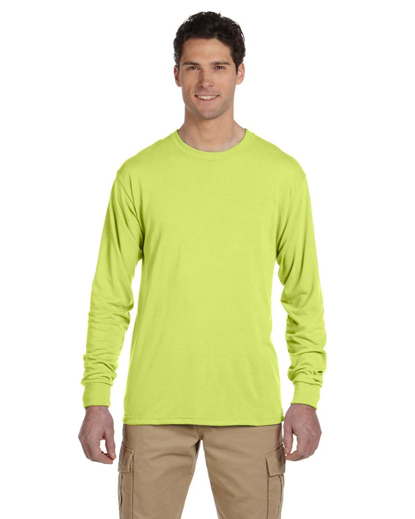 Jerzees-21ML-Dri Power Sport Long Sleeve T Shirt-SAFETY GREEN