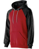 Holloway-229179-Cotton/Poly Fleece Banner Hoodie-RED/ BLACK