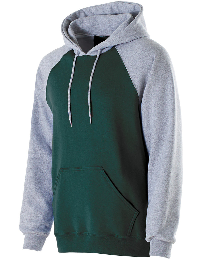 Holloway-229179-Cotton/Poly Fleece Banner Hoodie-D GREEN/ ATH HTH