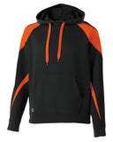 Holloway-229546-Prospect Athletic Fleece Hooded Sweatshirt-BLACK/ ORANGE