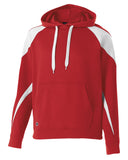 Holloway-229546-Prospect Athletic Fleece Hooded Sweatshirt-SCARLET/ WHITE