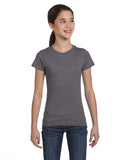 LAT-2616-Girls' Fine Jersey T Shirt-CHARCOAL