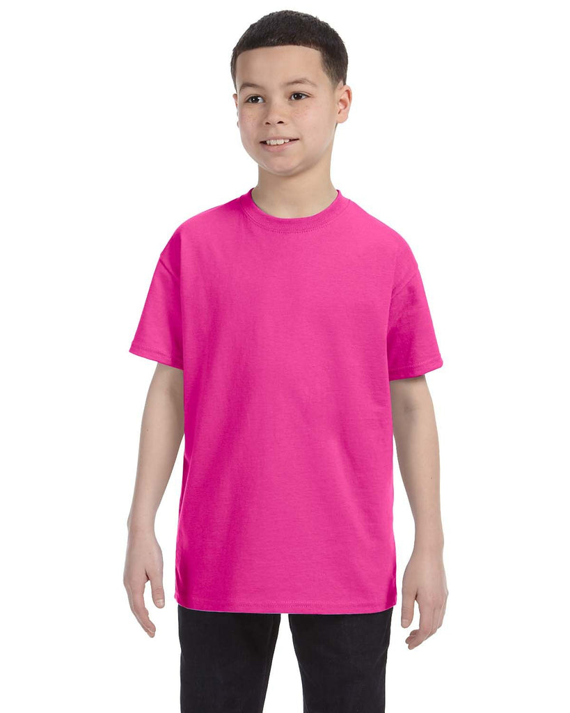 Jerzees-29B-Youth Dri Power Active T Shirt-CYBER PINK