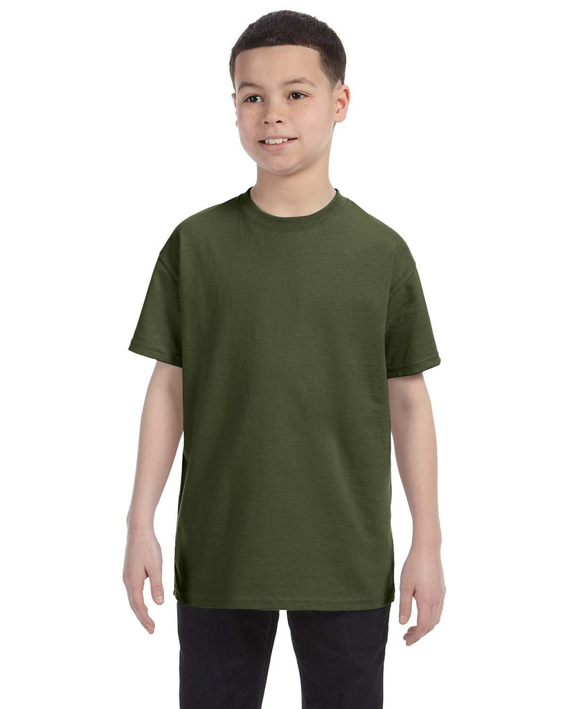 Jerzees-29B-Youth Dri Power Active T Shirt-MILITARY GREEN
