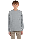 Jerzees-29BL-Youth Dri Power Active Long Sleeve T Shirt-ATHLETIC HEATHER