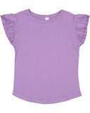 Rabbit Skins-3339-Toddler Flutter Sleeve T Shirt-LAVENDER