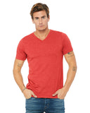 Bella + Canvas-3415C-Triblend V Neck T Shirt-RED TRIBLEND