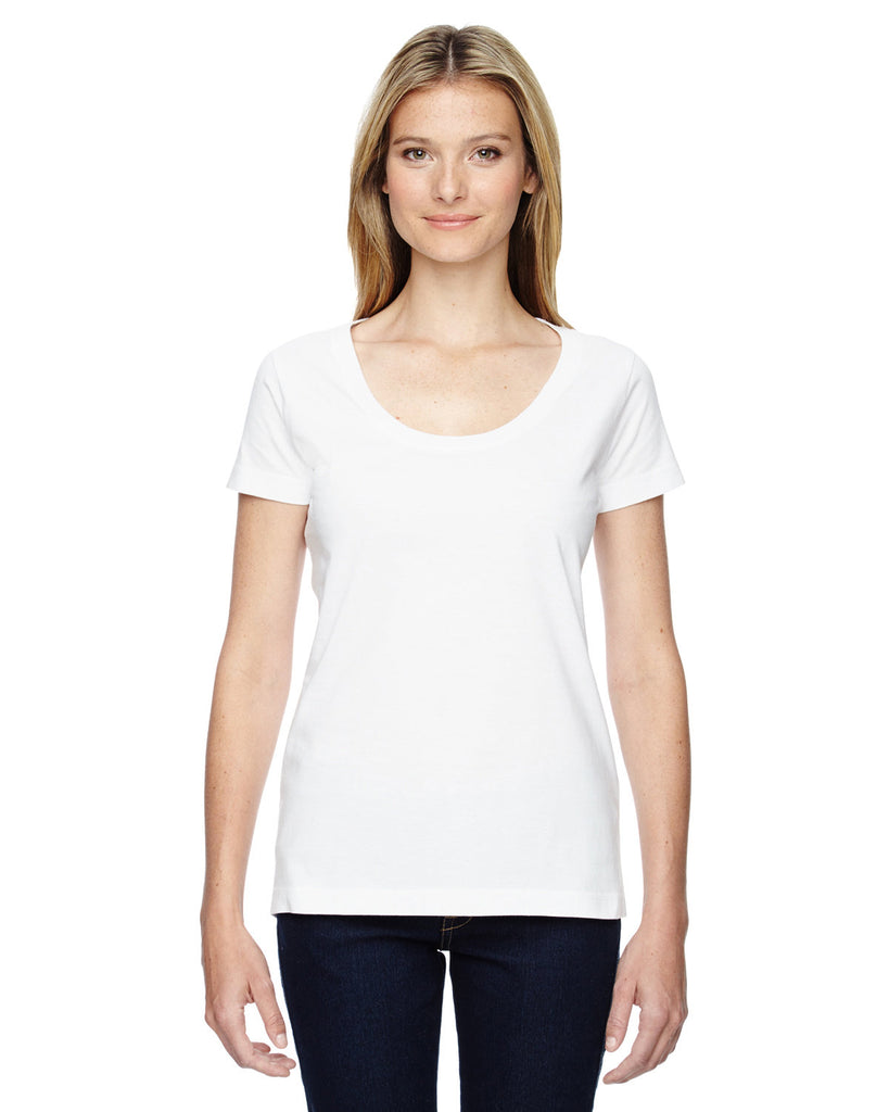 LAT-3504-Ladies'' Scoop Neck T Shirt-WHITE