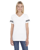 LAT-3537-Football T Shirt-WHITE/ BLACK