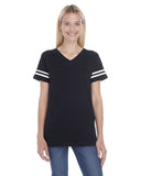 LAT-3537-Football T Shirt-BLACK/ WHITE
