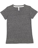LAT-3591-V Neck Harborside Melange Jersey T Shirt-SMOKE MELANGE