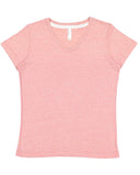 LAT-3591-V Neck Harborside Melange Jersey T Shirt-MAUVELOUS MLANGE