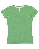 LAT-3591-V Neck Harborside Melange Jersey T Shirt-GREEN MELANGE