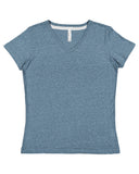 LAT-3591-V Neck Harborside Melange Jersey T Shirt-OCEANSIDE MELNGE