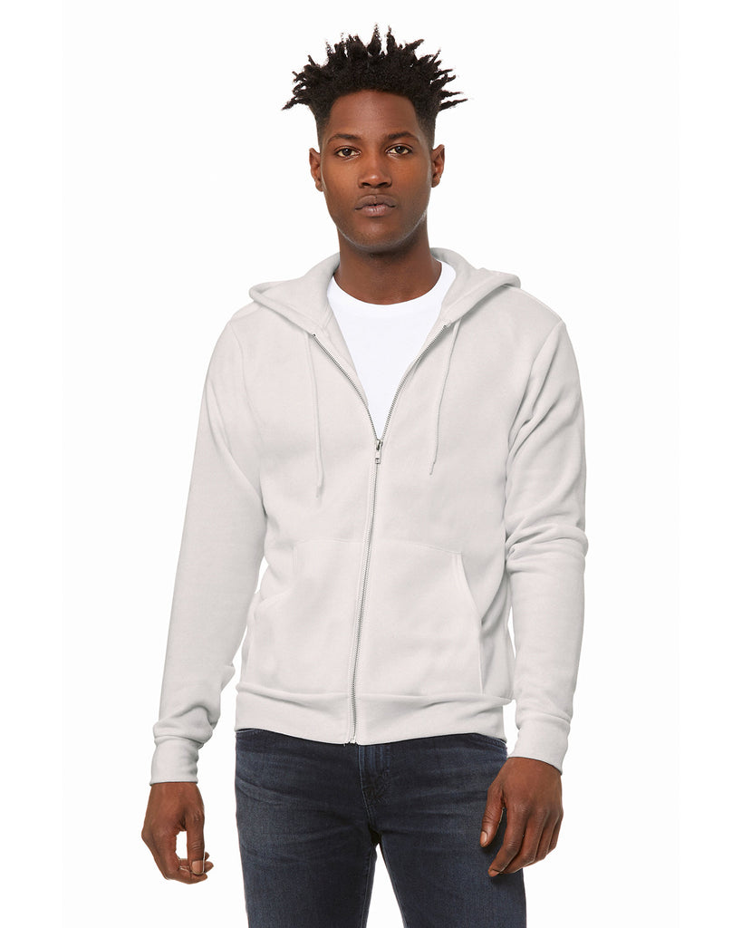 Bella + Canvas-3739-Sponge Fleece Full Zip Hooded Sweatshirt-VINTAGE WHITE