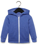 Bella + Canvas-3739T-Toddler Full Zip Hooded Sweatshirt-HTHR TRUE ROYAL