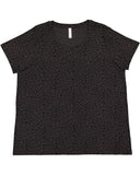 LAT-3816-Curvy Fine Jersey T Shirt-BLACK LEOPARD
