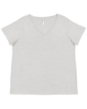 LAT-3817-Curvy V Neck Fine Jersey T Shirt-HEATHER
