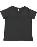 LAT-3817-Curvy V Neck Fine Jersey T Shirt-VINTAGE SMOKE