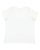 LAT-3817-Curvy V Neck Fine Jersey T Shirt-BLENDED WHITE
