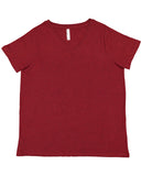 LAT-3817-Curvy V Neck Fine Jersey T Shirt-CARDINAL BLKOUT