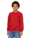 Bella + Canvas-3901Y-Youth Sponge Fleece Raglan Sweatshirt-RED