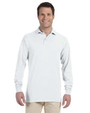 Jerzees-437ML-Spotshield Long Sleeve Jersey Polo-WHITE