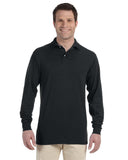 Jerzees-437ML-Spotshield Long Sleeve Jersey Polo-BLACK