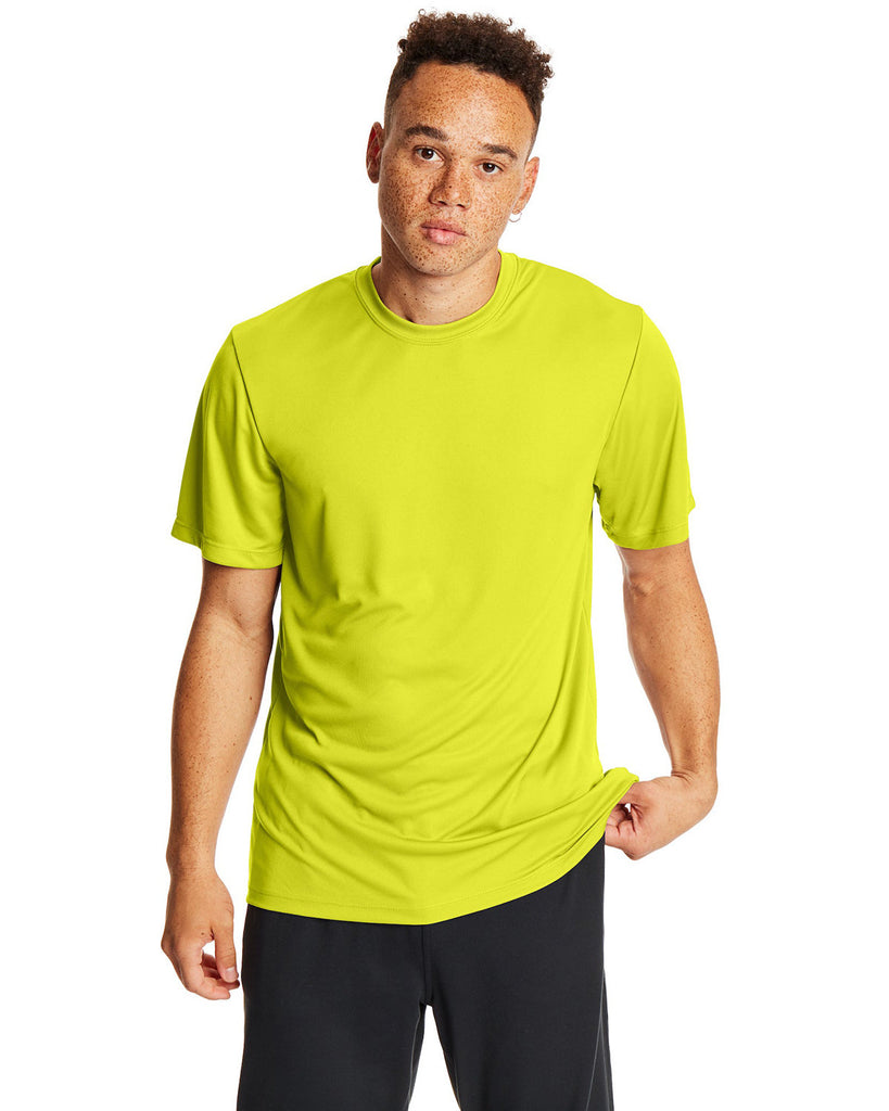 Hanes-4820-Cool Dri With Freshiq T Shirt-SAFETY GREEN